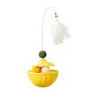 Vara teaser para gato, bola de menta para autoentretenimento e alívio do tédio de gato, brinquedo de pena para gato, brinquedo de gato giratório wobbler