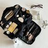 Bolsa de Cosméticos Fluffy de Grande Capacidade com Abertura Dupla Larga Veludo Novo de Alta Qualidade Viagem Portátil Bolsa de Armazenamento de Artigos de Higiene Pessoal para Mulheres