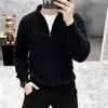 Suéter tejido a mano estilo vintage, con media cremallera, de la nueva colección otoño/invierno, engrosado para abrigar, perfecto como capa interior para pareja o como top de punto casual.