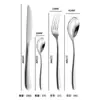 Cubiertos de acero inoxidable luna francesa cuchillo para bistec tenedor cuchara cubertería occidental traje de cuatro piezas principal para regalo con logotipo impreso