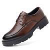 Zapatos de Cuero Wenzhou para Hombre Verano Calado Negocios Altura 8CM Vestir Zapatos de Cuero Patrón Rayado a Mano Moda Zapatos de Boda para Novio Modernos