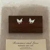 Pendientes de botón de mariposa de lava de plata de ley s925 Estilo coreano Sencillos Dulces Geniales Exquisitos Modernos Versátiles Únicos Diseño de nicho Pendientes