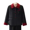 Abrigo de lana de invierno para madres petite, nuevo estilo 2026, abrigo de lana reversible de otoño e invierno para mujeres de mediana edad y mayores con un estilo chic