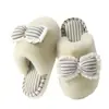 Pantuflas de Algodón con Pelo y Lazo para Mujer 2026 Nuevas Otoño Invierno Cálidas Antideslizantes Zapatos Postparto Hogar Interior Invierno
