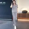 Traje Deportivo Casual de Moda para Mujer 2026 Verano Nuevo Elegante Moderno Reductor de Edad Jogger Pantalones de Pierna Ancha Conjunto de Dos Piezas