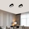 Foco LED Moderno Minimalista Antirreflejos con Esquinas Redondeadas, de Montaje Superficial, con Doble Cabezal y Atenuación de Tres Colores para Iluminación de Sala de Estar