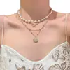 Colar de Concha e Estrela do Mar em Camadas para Mulheres, Design de Nicho, Acessório de Corrente para Pescoço Estilo Férias na Praia, Dia das Mães
