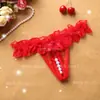 Renda Renda Tentação Sexy Tanga Feminina Menina Fofa Abertura no Gancho Calcinha de Provocar com Contas 3961