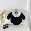 Ropa nueva de otoño para bebé: Mameluco de triángulo de manga larga, elegante mameluco Lolita de encaje para recién nacidos