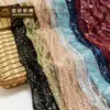 Jiaxin Tejido y Bordado Malla Transparente Hilo de Poliéster Grano Tenedor Rama Lentejuela Tela Bordada Moda Europea y Americana Tela para Vestido