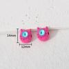 Collar de cadena para teléfono móvil con cuentas de gran agujero y ojo de gato de pequeño monstruo sonriente, hecho a mano, de color, para clavícula, accesorios de aleación