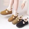 Botas de Inverno Femininas para Exterior, Sapatos de Algodão com Adição de Lã e Botas de Neve Espessadas, Botas de Algodão à Prova de Frio e Quentes, Botas Curtas Versáteis para Vendas Transfronteiriças