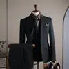 Terno Xadrez Terno Masculino Casual de Negócios Banquete Vestido de Casamento Terno Formal Profissional Terno Masculino Anfitrião