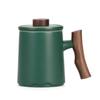 Juego de Tazas de Cerámica Esmerilada para Oficina con Tapa, Filtro y Asa de Madera, Regalos Corporativos Personalizados, Venta al por Mayor de Fábrica en Stock