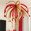 Decorações de Ano Novo 2026 Fogos de Artifício Vermelhos Guirlandas de Balões Longos para Shopping, Jardim de Infância, Cenário de Sala de Aula Atmosfera