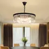 Lámpara de Araña de Cristal Americana Lujo Ligero Sala de Estar Redonda Comedor Lámpara Hogar Lujo Villa Retro Hotel Ingeniería Lámpara de Cristal