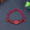 Pulsera Trenzada de Cuerda para la Mano Zodiaco de los Ocho Guardianes de Cinabrio para Hombres y Mujeres Arena Púrpura Dorada de Alto Contenido Cuerda para la Mano del Buda Protector