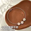 Pulsera de Margarita de Plata de Ley S925 para Mujer, Lujo Ligero, Gama Alta, Dulce, Fresca, Estilo Bosque, Nicho, Joyería de Mano Versátil al por Mayor