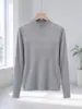 Suéter de Tricô Gola Meia-Alta Estilo Coreano para Mulheres 2026 Chegada Nova de Outono Slim Fit Camada Interna Roupa Feminina Camada Base Top