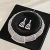 Collar de Borlas de Pedrería Ultra Brillante Europeo y Americano con Perlas, Cadena para Clavícula de Nicho de Lujo Ligero, Accesorio de Fiesta de Alta Gama a la Moda