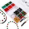 Conjunto de Caixa Temática de Natal com 15 Compartimentos com Miçangas de Vidro 3mm para Brincos e Pulseiras de Natal, Materiais para Artesanato com Miçangas DIY