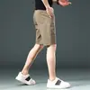 Nuevos Shorts Casuales para Hombre 2025, Corte Delgado, Pierna Recta, Transpirables, Business Casual, Color Caqui, Pantalones de Largo Medio para Verano