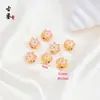 Cuentas Sueltas Chapadas en Cobre con Cloisonné de 18K, Cuentas Espaciadoras de Pétalos Esmaltadas Azul Quemado, Accesorios para Joyería de Goteo de Esmalte para Pulseras DIY