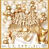 Conjunto de balões com fundo de seda de chuva transfronteiriça balões de folha de alumínio feliz aniversário decoração de festa de primeiro aniversário