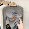 Camiseta Base de Manga Larga para Niña para Otoño e Invierno, Nueva Camiseta Térmica Versátil y Elegante con Diseño de Dibujos Animados para Niños Mayores