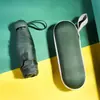 Sombrilla Plegable de Cápsula Protección Solar Protección UV Sombrilla para Mujer Doble Uso Sol y Lluvia Sombrilla Parasol Ultra-ligera Cinco Pliegues Bolsillo Pequeño