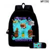 Mochila 3D Novo Produto Transfronteiriço Cultive um Jardim, Mochila Escolar e Estojo de Lápis Conjunto de Duas Peças com Estampa