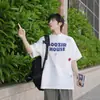 Fornecimento Direto da Fábrica 220g Pesada Estampa de Desenho Animado Manga Curta Masculina Verão 2025 Nova Camiseta Masculina Gola Redonda Estilo Japonês