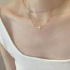 Traje de moda dorada, collar de acero de titanio con cruz, cadena de clavícula de circonita simple y elegante, transmisión en vivo, accesorios exquisitos