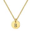 Ronda Transfronteriza Europea y Americana Acero Inoxidable de 10 mm Grabado Láser 26 Letras Cadena Versátil para Clavícula Collar de Moda al por Mayor para Mujeres