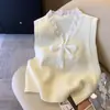 Nuevo Chaleco de Punto con Lazo de Encaje Francés para Primavera y Otoño, Súper Bonito, Adelgazante, Versátil, para Poner en Capas, para Mujer