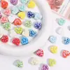 Ins cuentas de corazón repujado de colores con orificio recto de doble cara electrochapadas accesorios de materiales para pulsera collar joyería cuentas sueltas