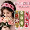 Pinza para el flequillo de la frente con lindo patrón floral pequeño, pinza para flequillo francés, diadema para lavarse la cara, pinza para el pelo de mujer para la parte trasera de la cabeza