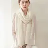 Bufanda de punto 100% cachemira pura para mujer, cálida y resistente al frío, simple y versátil, adecuada para actividades al aire libre y ciclismo, bufanda de color liso