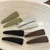 Grampo BB de tecido fino com poá estilo literário coreano para mulheres, grampo duplo simples, grampo para cabelo solto, grampo para franja lateral