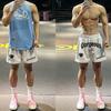 Pantalones deportivos de cinco puntos estilo hiphop americano para hombre, diseño de verano moderno, versátiles, con estampado de letras, shorts rectos