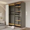 Arara de Roupas de Chão Guarda-Roupa Aberto para Quarto Prateleira de Metal Aço para Hall de Entrada Prateleira de Armazenamento de Roupas para Pendurar Montagem