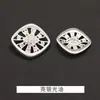 Hebilla hueca de metal con forma de diamante cosida a mano con pedrería 62181 62182