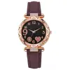 Reloj de Mujer con Correa de Cuero de Moda, Pedrería, Diseño Fresco, Relojes de Pulsera para Dama, Accesorios de Moda