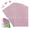 Papel Cartulina Brillante Serie Rosa-Morado, Papel con Purpurina Dorada, Papel Hecho a Mano para Manualidades y Artesanía, Papel Cartulina Gruesa con Purpurina Plateada