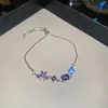 Matriz Estrelada de Ametista! Pulseira Pingente Flor de Zircônia e Diamante, Pulseira Elegante da Moda, Joias de Luxo Leve de Alta Qualidade para Atacado