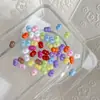 Cuentas de cacahuete de acrílico de color sólido con agujero recto, cuentas para pulsera colgante DIY, accesorio para cadena de teléfono móvil, llavero, materiales, cuentas sueltas