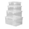 Caja Rectangular Transparente de Plástico con Cierre Caja para Archivos Caja de Embalaje de Componentes Caja de Almacenamiento Universal para Herramientas