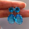 Pendientes Huajie Transfronterizos Europeos y Americanos Más Vendidos, Elegantes y Modernos, Forma de Huevo, Circonita Grande, Múltiples Colores Disponibles, Venta Directa de Fábrica