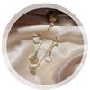 Aretes Largos de Borla en Forma de Abanico de Plata S925 con Diamantes Completos, Estilo Coreano, Aretes Distintivos de Alta Gama, Aretes Yujie Socialité de Lujo Ligero