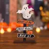 Decoraciones de Halloween Calabaza Fantasma Adornos de Madera Calavera Letras Adornos Creativos Accesorios de Decoración para Ambiente de Fiesta